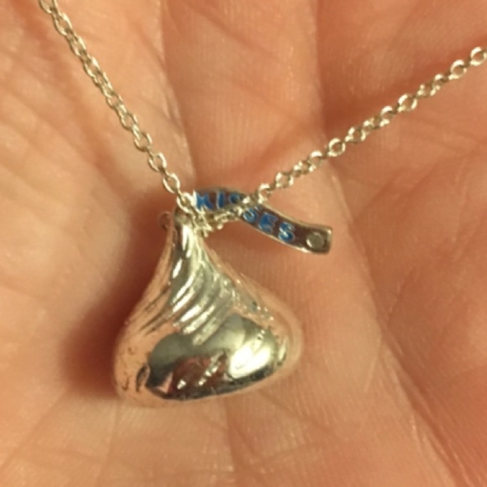 Vintage Silver-Plate Hershey Kiss Pendant Necklace